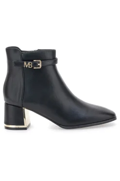 Tronchetti neri con tacco e dettaglio oro 51813C1157-MARIELLA BURANI Best