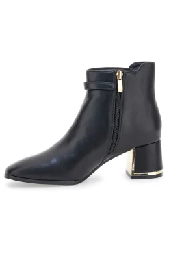 Tronchetti neri con tacco e dettaglio oro 51813C1157-MARIELLA BURANI Best
