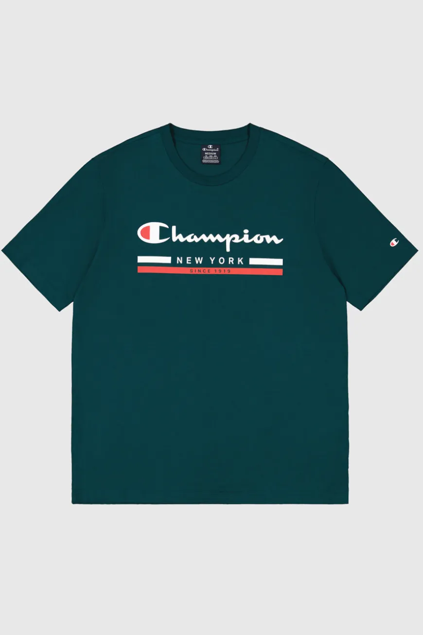 T-SHIRT VERDE GIROCOLLO CHAMPION CREWNECK