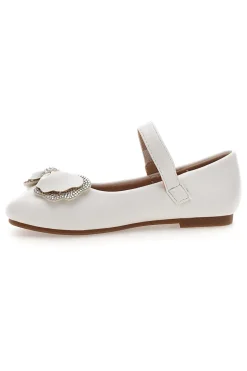 Weiße Ballerinas mit schillernder Schleife Thank you girl 392608S