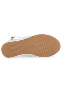 Weiße Ledersandalen mit Keilabsatz und Kette Made in Italy 21243-PITTARELLO CLASS