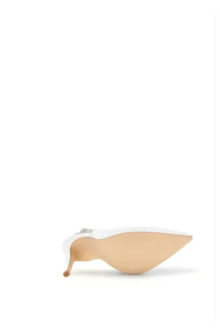Weiße Pumps mit hohem Absatz und Glitzerriemen P650-FIRST LADY Best