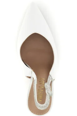Weiße Pumps mit hohem Absatz und Glitzerriemen P650-FIRST LADY Best