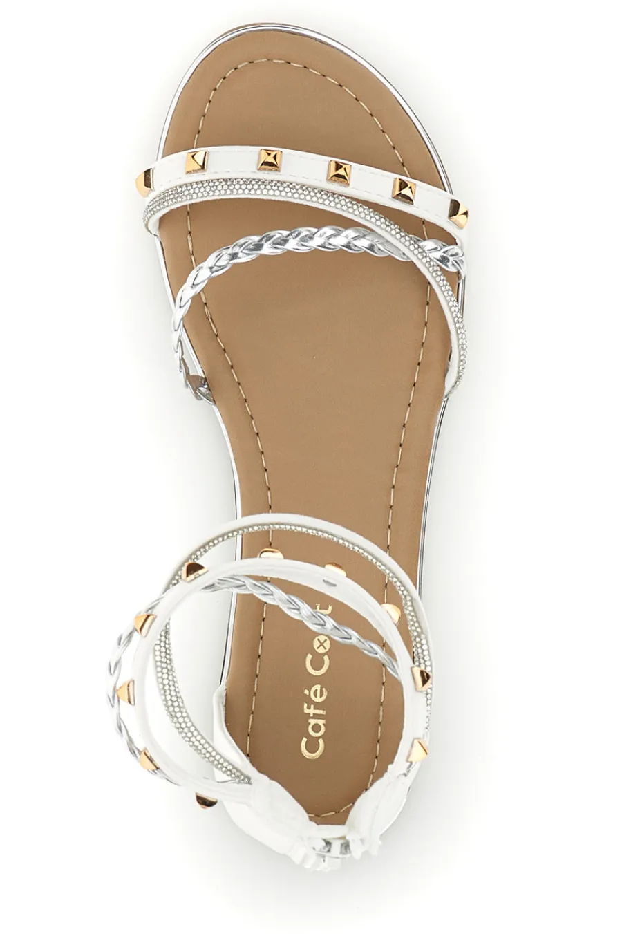 e Sandalen mit hohen Riemen und Nieten Café kosten RH15-CAFE' COST
