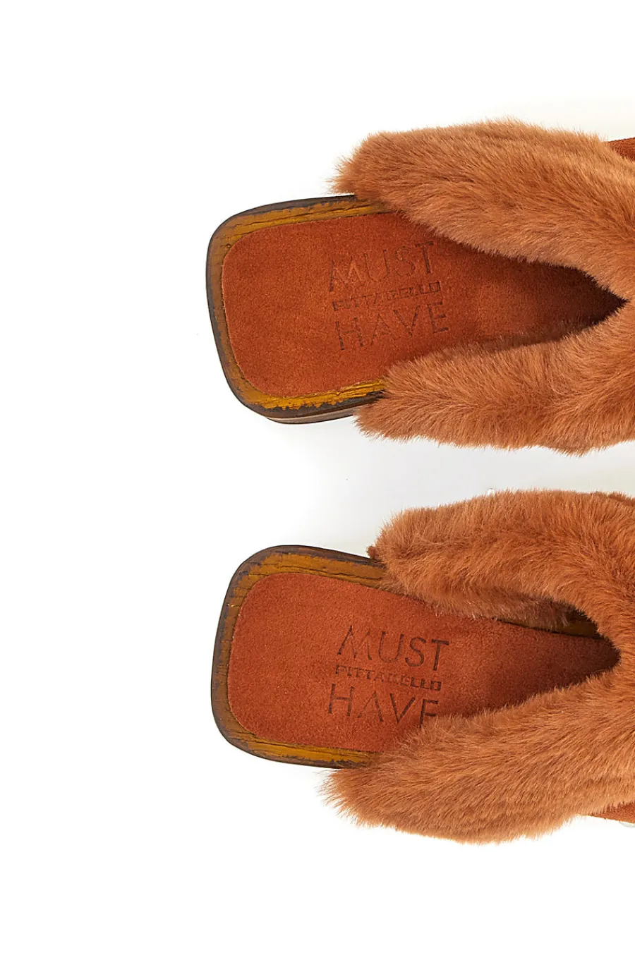 Zoccoli Clogs in EcoFur 15301 Cognac-PITTARELLO MUST HAVE