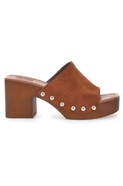 Zoccoli Marroni in Vera Pelle con Tacco Effetto Legno 4850-PITTARELLO LOVE Discount
