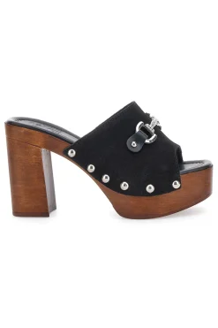Zoccoli Neri con Morsetto Vera Pelle 35011P-PITTARELLO LOVE Best