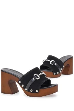 Zoccoli Neri Con Tacco 9 cm 15495-PITTARELLO LOVE Best