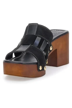Zoccoli Neri Con Tacco 9 cm 5387-PITTARELLO LOVE Outlet
