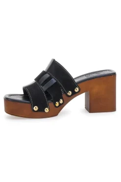 Zoccoli Neri Con Tacco 9 cm 5387-PITTARELLO LOVE Outlet