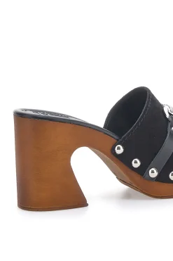 Zoccoli Neri in Vera Pelle Made in Italy Pittarello 25495/M-PITTARELLO LOVE Outlet