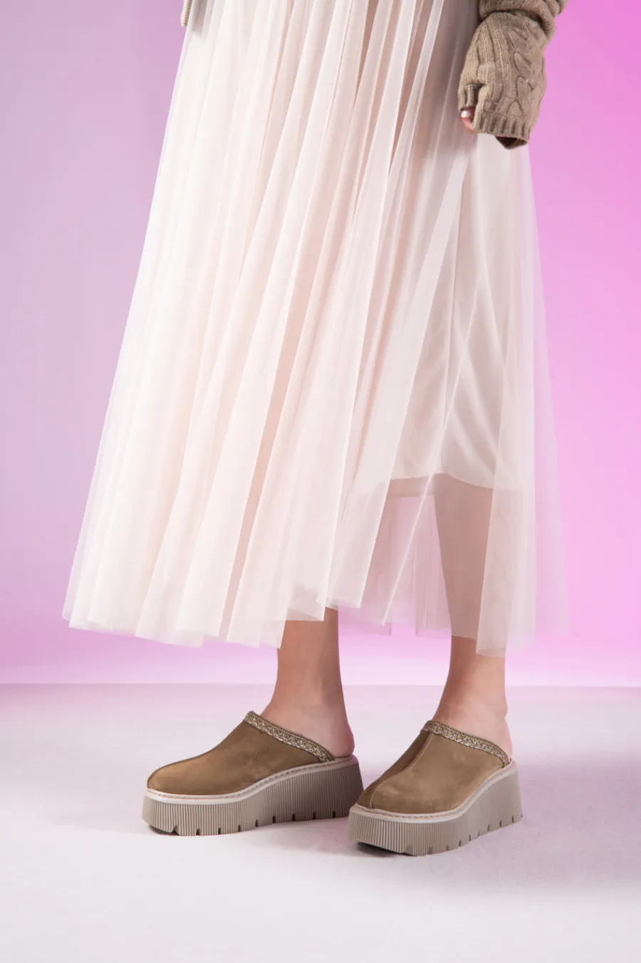 Zoccoli Sabot Invernali Marrone con Platform 5796-PITTARELLO Online