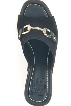 Zoccoli sabot neri con borchie e tacco largo effetto legno 405011/P-PITTARELLO LOVE Hot